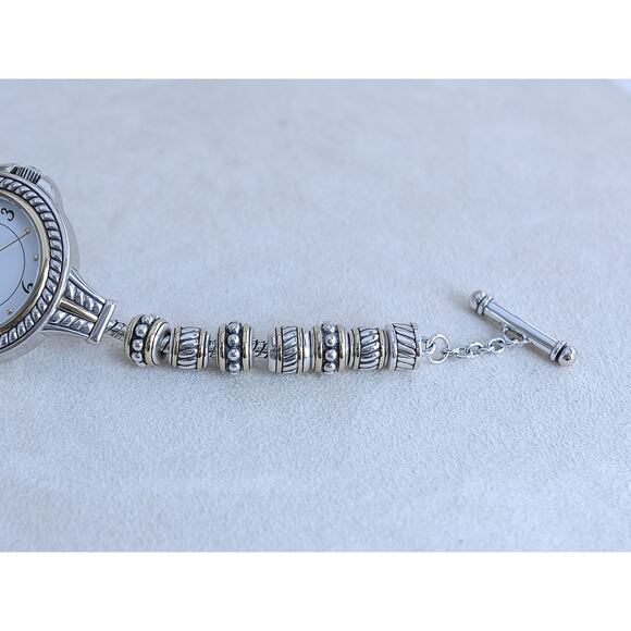 Brighton Solana Heights Charm Watch Two Tone Gold Silver Toggle Clasp 7-8" Works - Picture 5 of 9